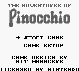 Adventures of Pinocchio (Unreleased) Title Screen